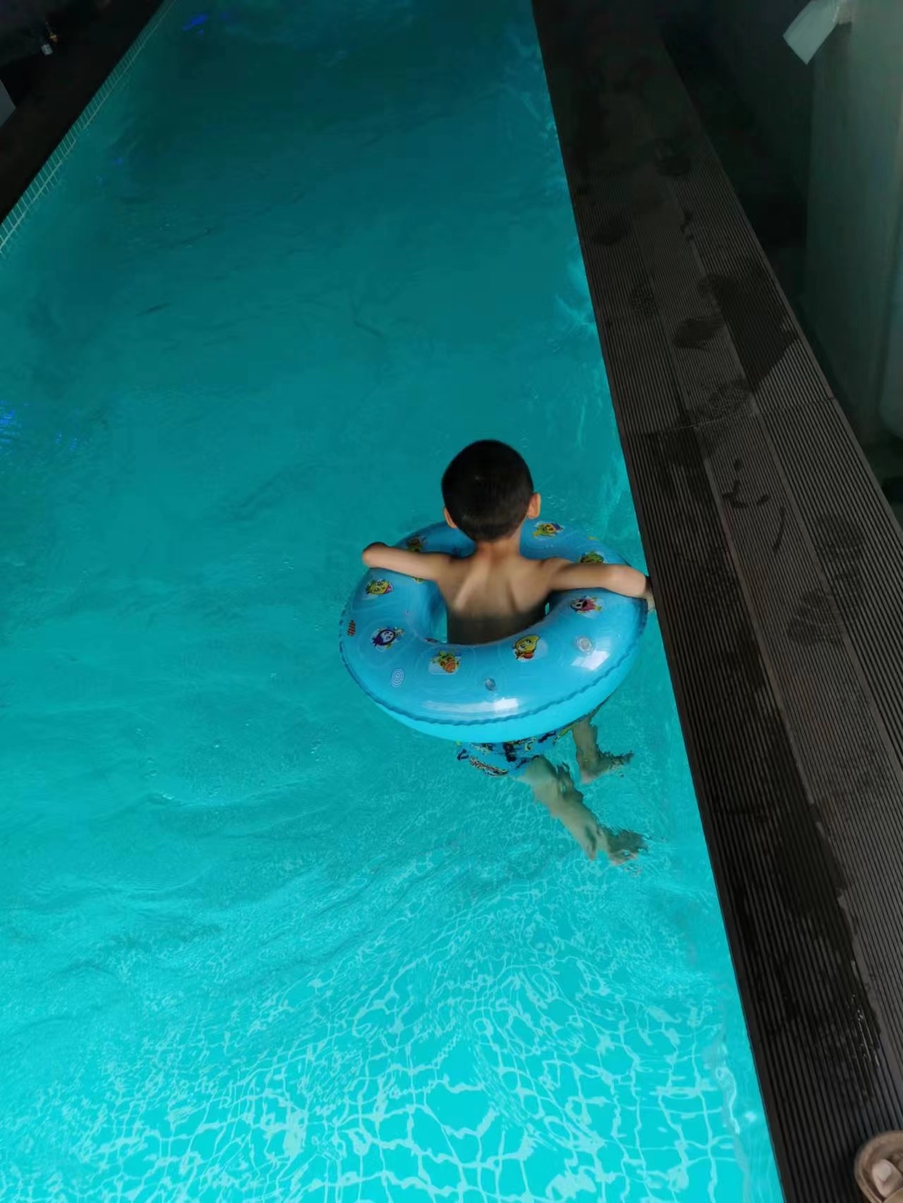 Modular Prefab Luxury Swimming Pool with Acrylic Panel Window and Mosaic Pattern Panels