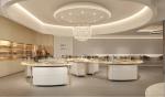 Wall Mounted Jewelry Showcase Display With LED Light Irregular Golden Jewelry