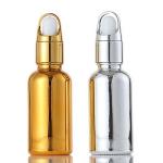 Durable Gold Glass Containers Travel Portable Small Gold Silver Dropper Bottles