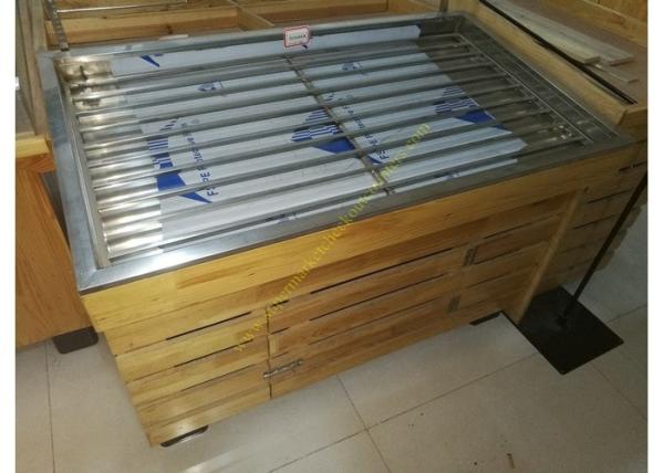Buy cheap Powder Coated Wooden Shop Shelving For Supermarket Vegetable / Fruit Display from wholesalers