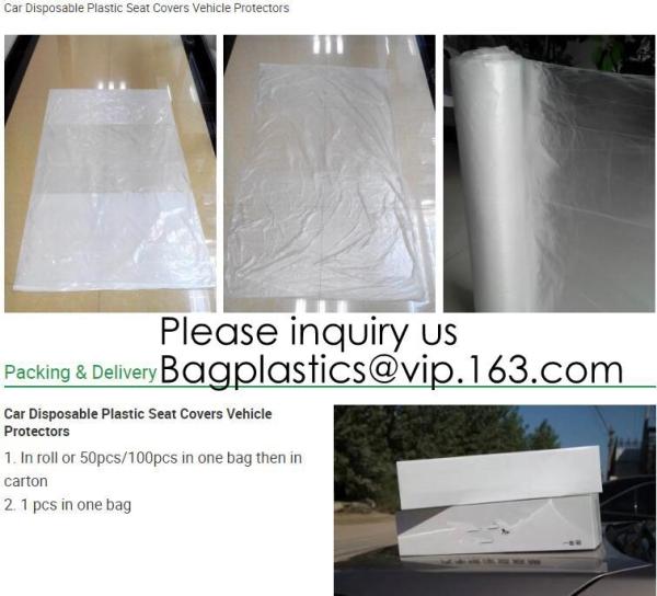 Car Disposable Plastic Seat Covers Vehicle Protectors, Five Set of Vehicle