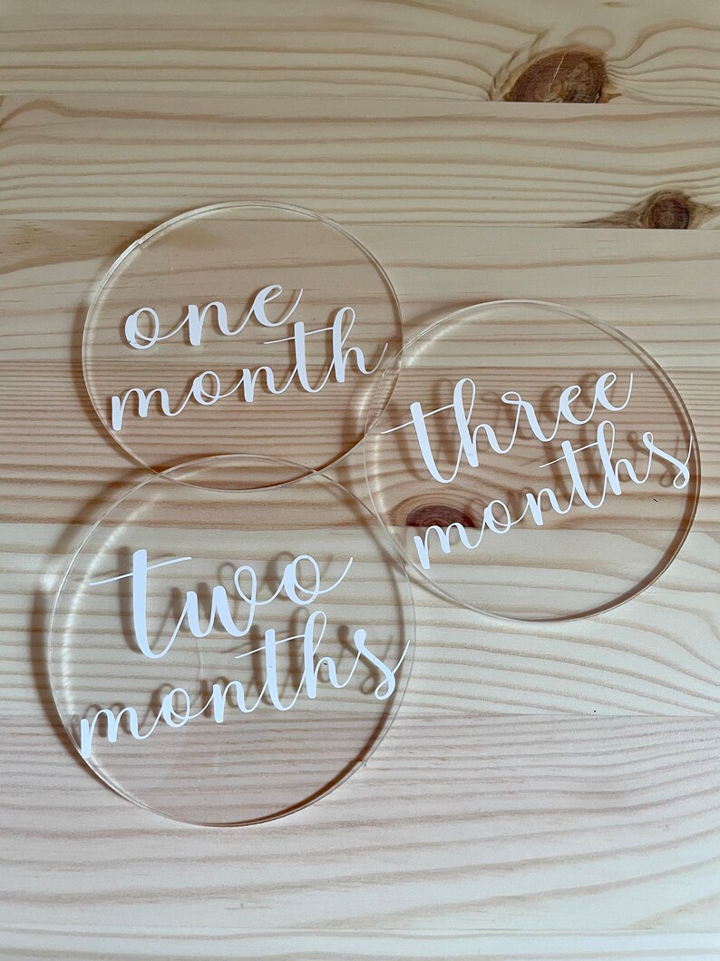 Acrylic Carved Wooden Milestone Discs Gift Pregnancy Milestone Discs