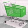 Buy cheap 200L Plastic Trolley Baskets 4 Wheels OEM Green Shopping Cart from wholesalers