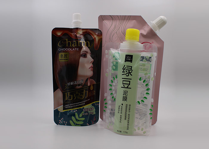 Portable Aluminum Foil Liquid Spout Stand Up Bags PE Receipe Grade