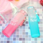 Colorful Frosted 500ml Drink Bottle , Round Lightweight Insulated Drink