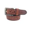 Buy cheap 100-140cm Floral Mens Casual Western Leather Belts Square Alloy Buckle 38mm Wide from wholesalers