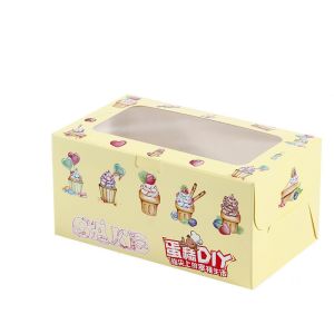 Buy cheap Takeout Paper Cupcake Bakery Treat Boxes With Window 4x4 from wholesalers