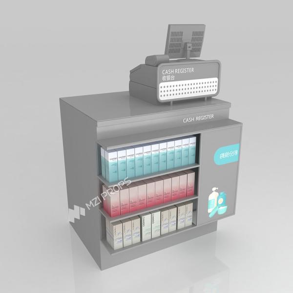 GDR09-Y001-B Retail Display Counter with 5mm Gray Glass and Cash Register