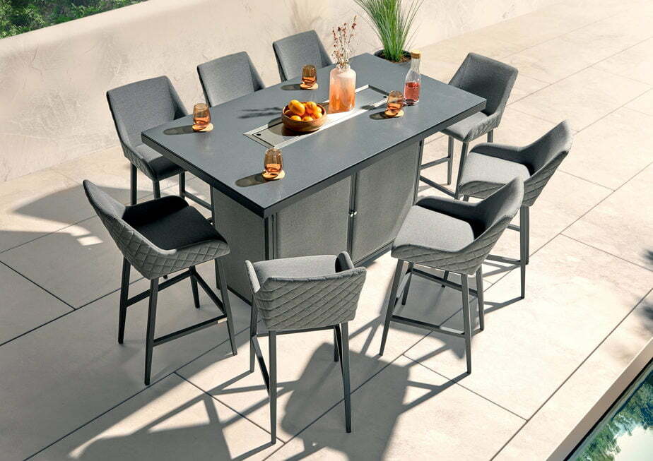Mail Packing AJUNION All Weather Outdoor Dining Set with Firepit Table