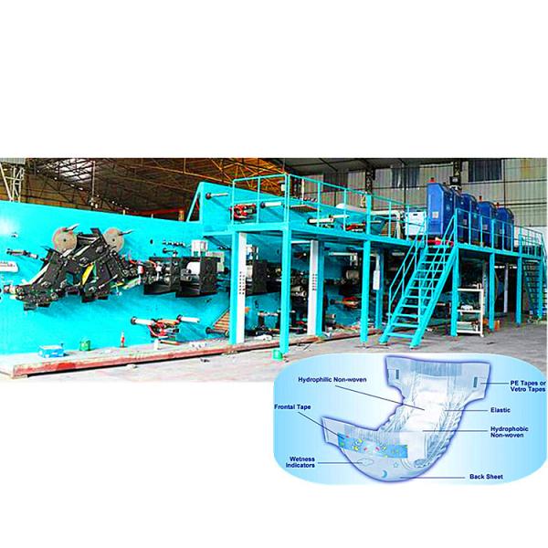 Buy cheap 380V 6.5m Width Full Servo Baby Diaper Production Line 500Pcs/Min from wholesalers