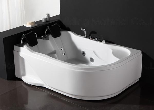 Buy cheap Indoor White Acrylic Jacuzzi Corner Bathtub 2 Skirted Air Bubble from wholesalers