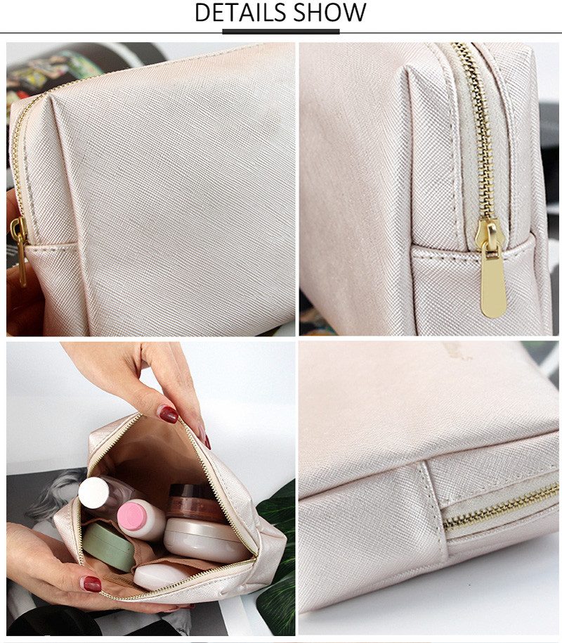 Custom Waterproof PU Leather Travel Makeup Cosmetic Bags Lady