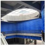 Blue Double Track Fireproof Roller Curtain With Molded Workmanship Strength