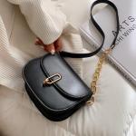 Hasp Closure Female Crossbody Bag 14cm PU Leather Sling Bag