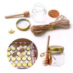 Custom Logo Full Size Clear Honey Wide Mouth Glass Food Jars With Lids