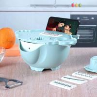 Buy cheap Portable Blue 4 Dicing Blades Vegetable Cutter With Drain Basket product