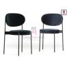 Buy cheap Red Black Painted Metal Dining Room Chairs / Upholstered Dining Chair Without Arm from wholesalers