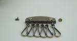 Fashion Style Leather Key Chain Zipper Card Wallet Unisex Iron gold Keychain