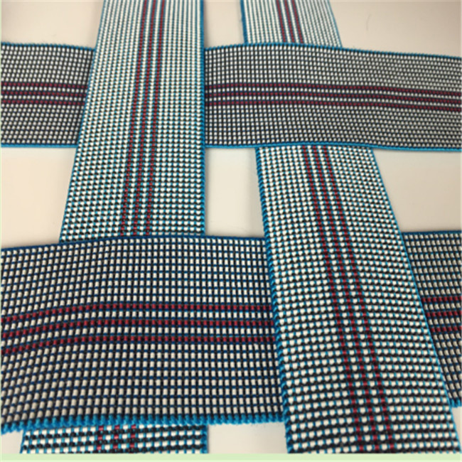 Environment PE Sofa Elastic Webbing Rubber Good Resilience Blue With 3 Red Lines