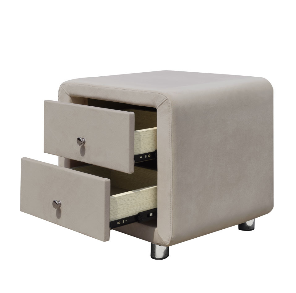 Custom Nordic Bedside Table Small Storage Plywood Fabric Drawer Nightstand