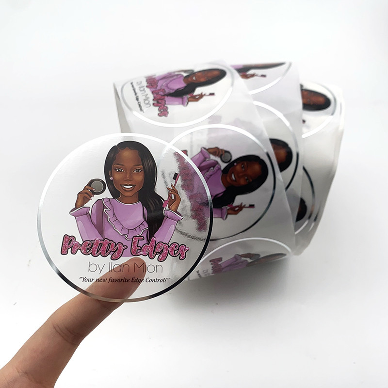 110 X50 MM Clear Vinyl Hygienic Round Plastic Stickers Label Sheets For Cosmetic