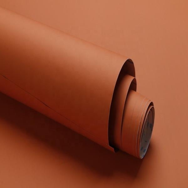 Buy cheap Caramel Orange Plain Color Wallpaper 122cm 61cm Self Adhesive Vinyl Wallpaper For Bathroom from wholesalers