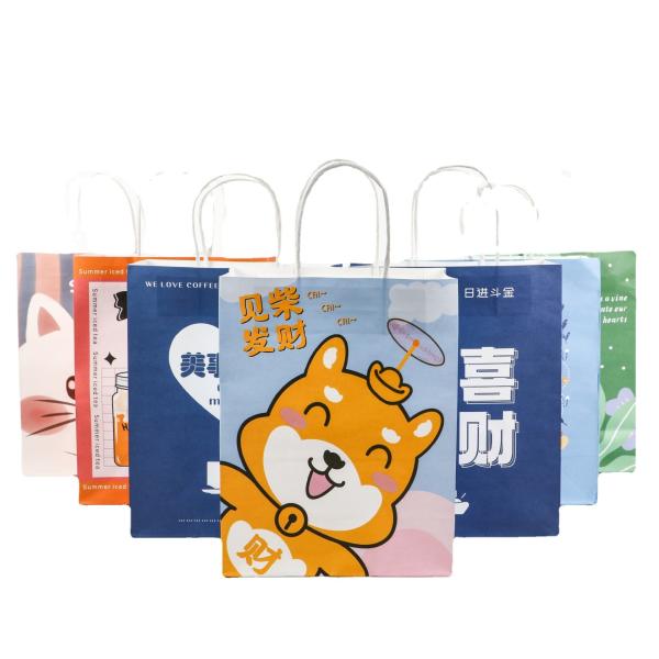 Buy cheap Customized Logo Zhejiang Cmyk Color Custom Order Grocery Shopping Kraft Paper Bags from wholesalers