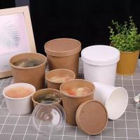 Buy cheap Factory Custom Logo PE PLA Coated Brown Hot Soup Containers And Grease Resistant product