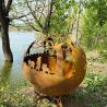 Buy cheap Rustic Red Outdoor Steel Wood Burning Fireplace fire bowl Round Shape from wholesalers