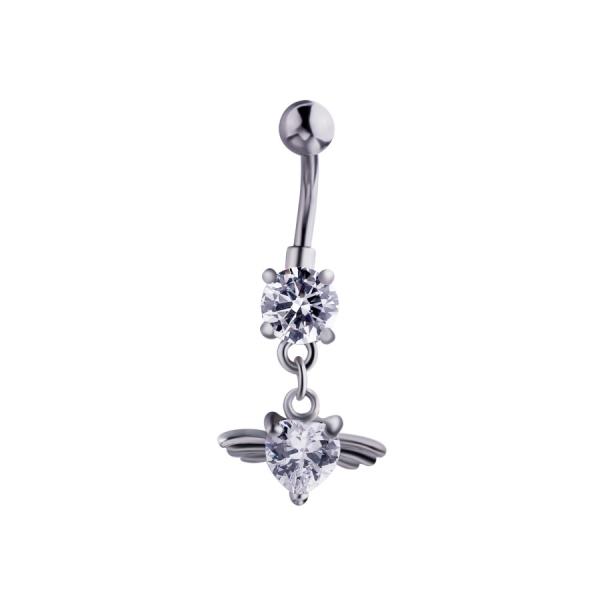 Buy cheap New Heart Shape Fashion Piercing Belly Ring Stainless Steel Piercing Jewelry Belly Button Ring from wholesalers