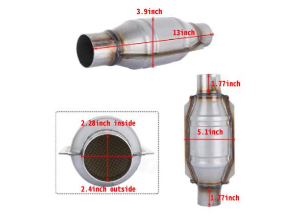 Buy cheap TWC 2.25'' Ceramic Coating Three Way Catalytic Converter Euro 2 3 4 from wholesalers