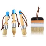 1.5in Chalk And Wax Paint Brushes Set 3pcs Wooden Handle DIY Painting