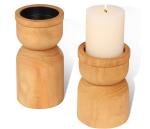Home Wooden Candle Holder Craft Decor Statue Cute Handmade Wooden Figurines