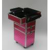 Buy cheap Three Layers Makeup Travel Case , Custom Pink Aluminum Makeup Trolley Case from wholesalers