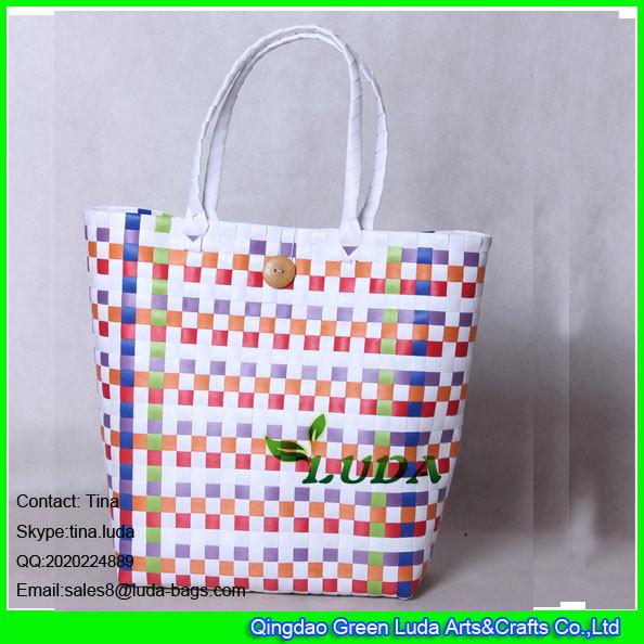 Buy cheap LDSL-017 colorful pp strap beach straw tote bag from wholesalers