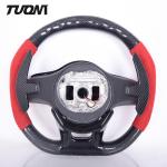Red Suede Leather Mercedes Benz Steering Wheel Carbon Fiber LED Smart