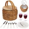 Buy cheap Small Picnic Baskets with Insulated Cooler, Picnic Basket Hamper for 2, Woodchip Wicker Basket, Including 2 Sets from wholesalers