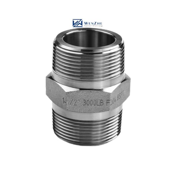 Buy cheap SS304 316 316L High Pressure Forged Hex Nipple 300 bar Male Thread Equal/Reducing Nipple from wholesalers