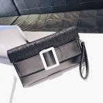 29cm Black Leather Clutch Purse