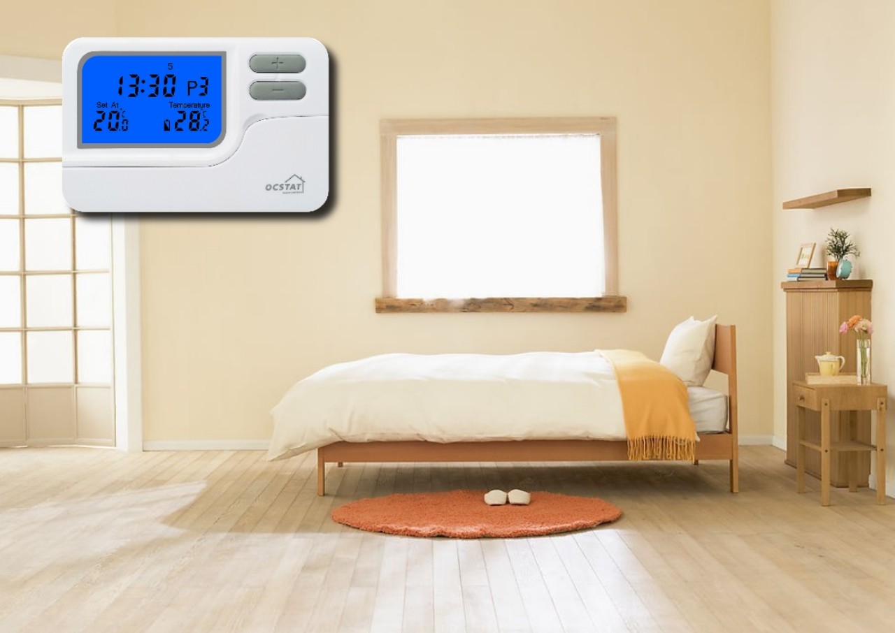 White 7 Day Programmable Digital Underfloor Heating Thermostat With NTC Sensor