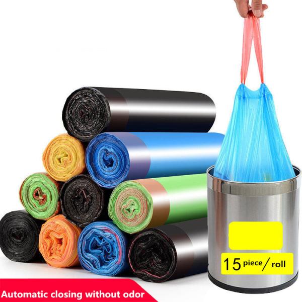 Buy cheap Kitchen Living Room And Bathroom Garbage Drawstring Trash Bags With Custom Printed Logo from wholesalers