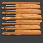 Bamboo Handle Crochet Hook Set Knitting Needles Stainless Steel Head Sewing