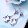 Buy cheap 925 Sterling Silver Engraved Designs Flower Pendant Dangle Earrings(XH057340W) from wholesalers