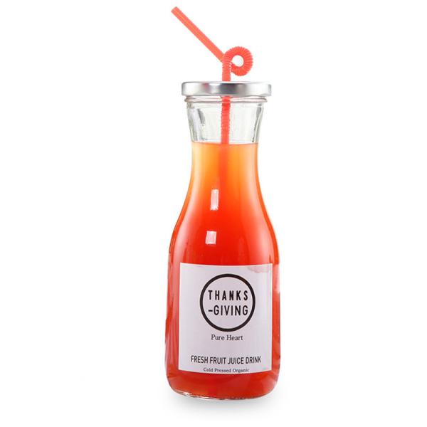 Buy cheap 500ml Thick Glass Beverage Bottle With Straw / Lid Environmentally Friendly from wholesalers