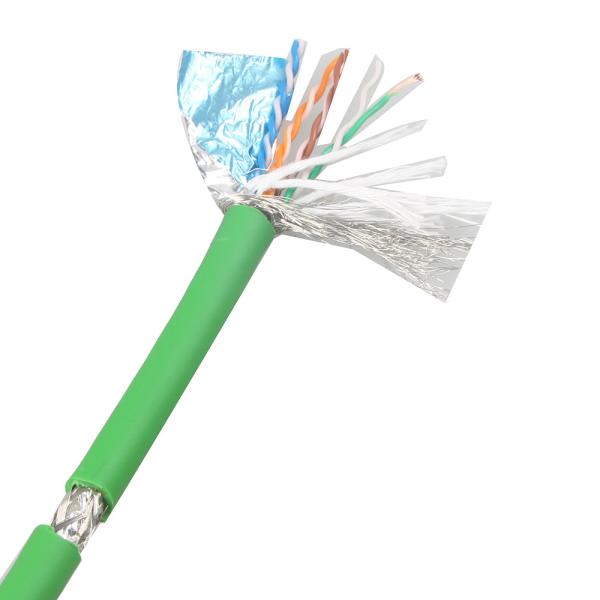 High Flexibility Cat 5e SFTP AWG26 PVC Green RJ45 Ethernet Cable For Industrial