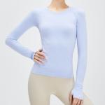 Seamless Long Sleeve Women Sports Equestrian Riding Tops With Thumb Hole