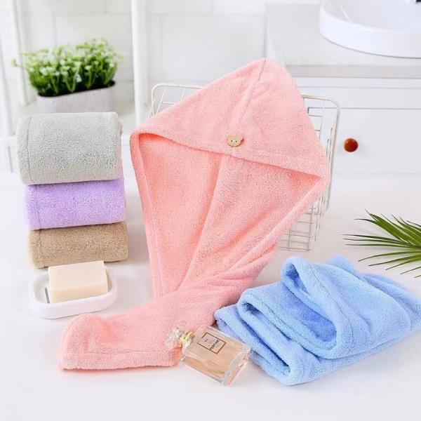 Buy cheap All Ages Bath Coral Fleece Dry Hair Hat with Polyester Fiber Absorbent Towel from wholesalers
