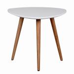 White Round Solid Beech Wood Coffee Table MDF Top