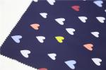 Blue Printed PU Leather With Sweet Heart For Children's Coat , Windbreaker ,