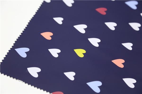 Blue Printed PU Leather With Sweet Heart For Children's Coat , Windbreaker ,